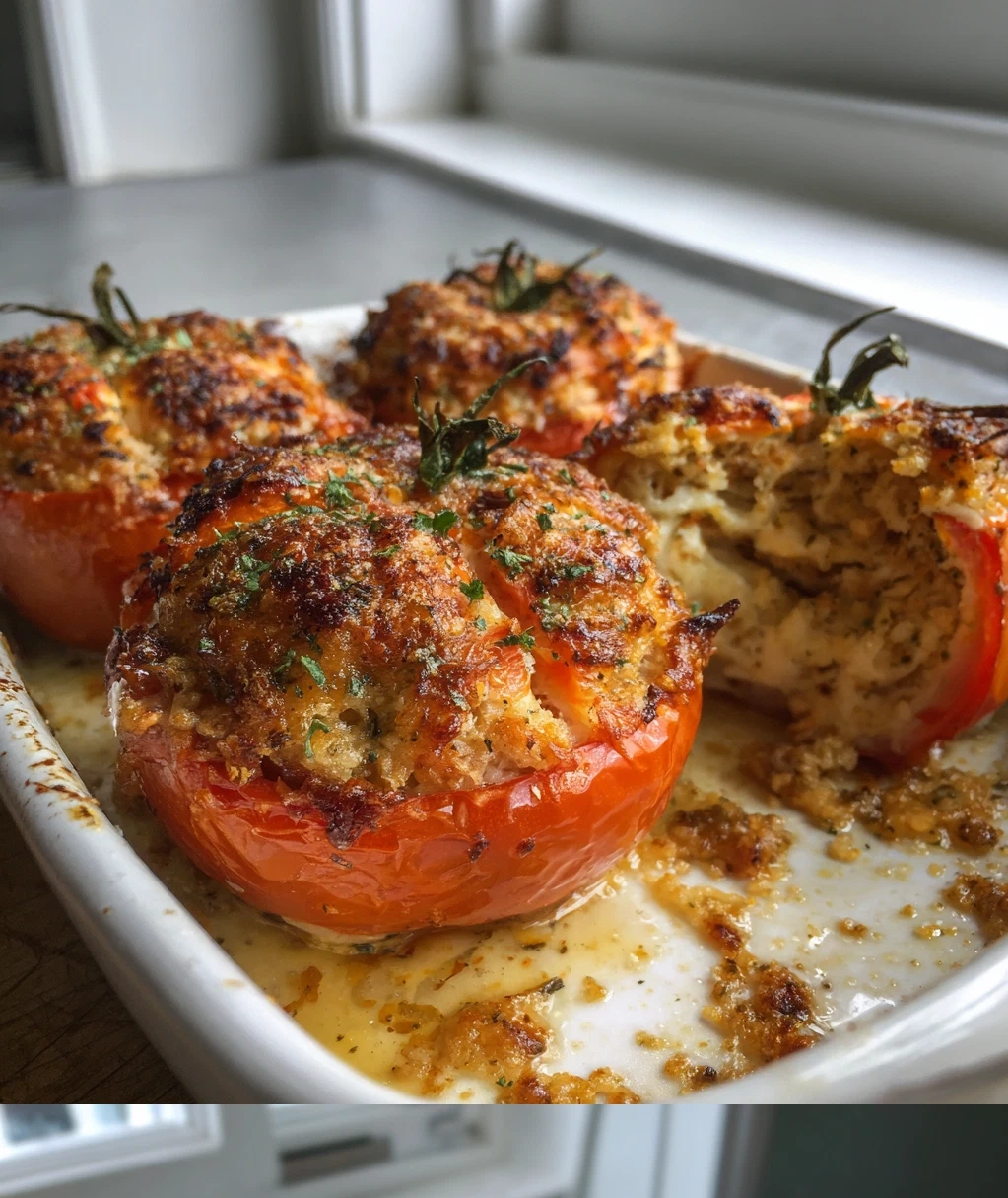 cheesy baked stuffed tomatoes