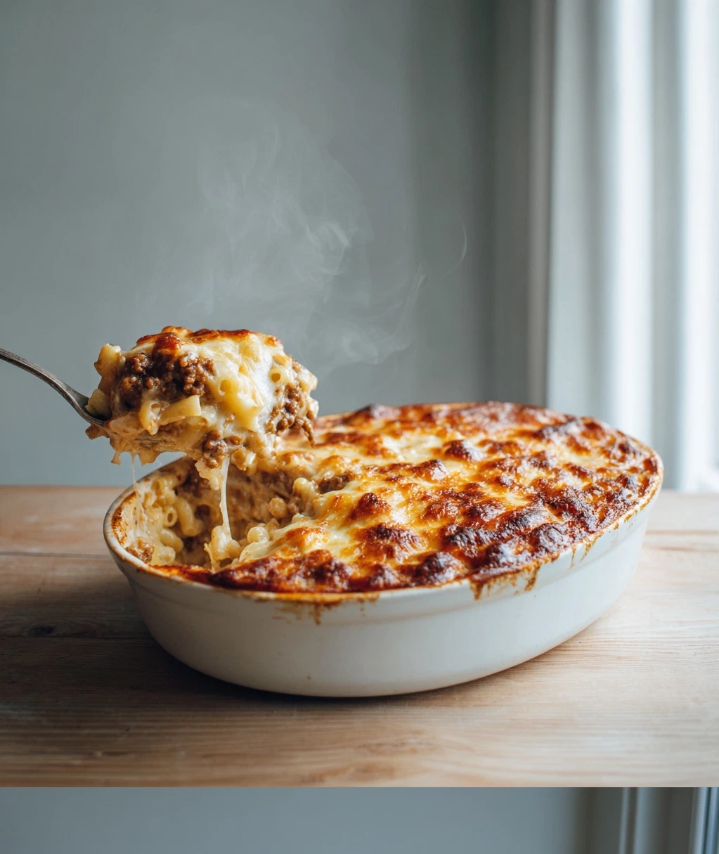 cheesy beef and macaroni casserole