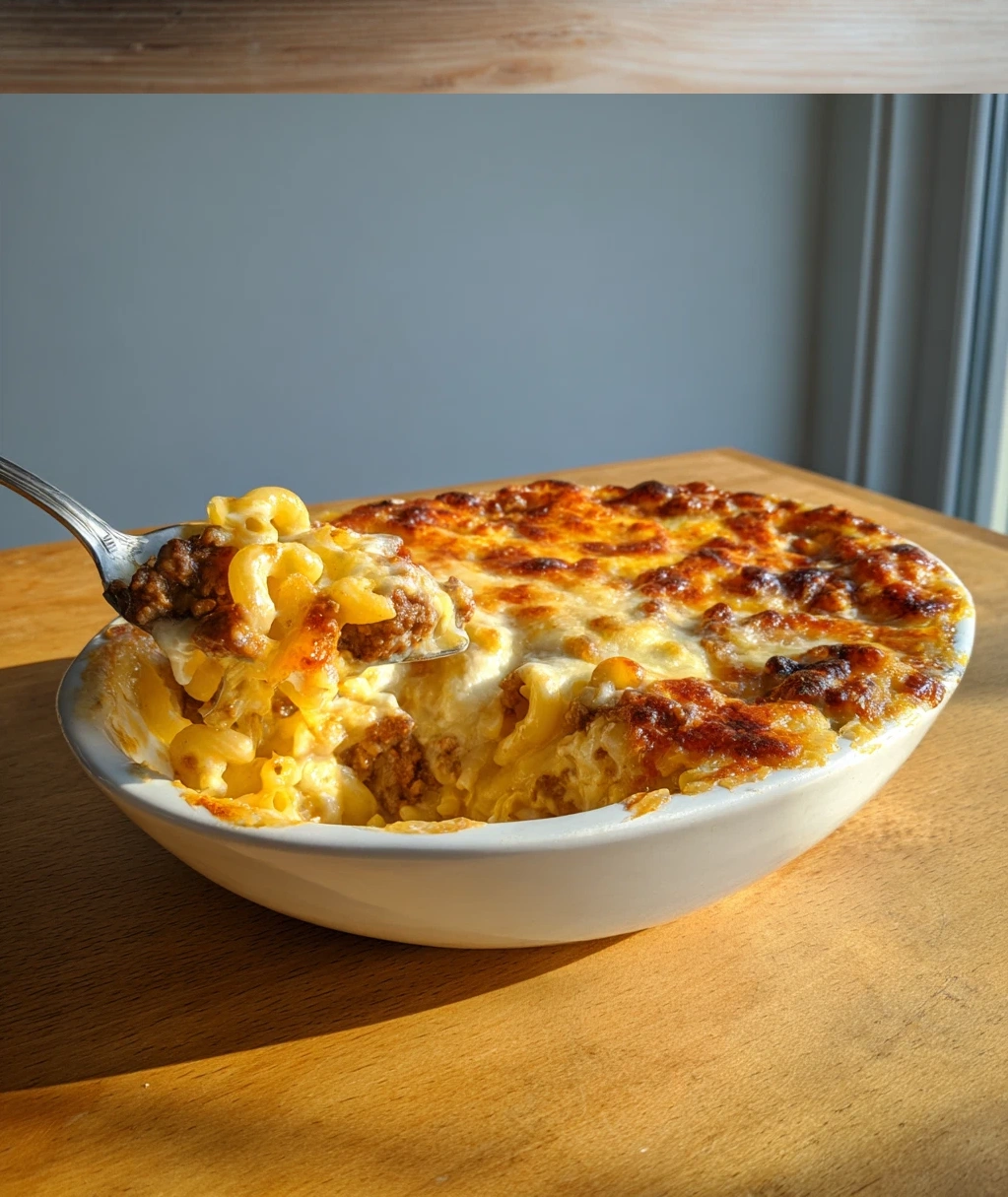 cheesy beef and macaroni casserole