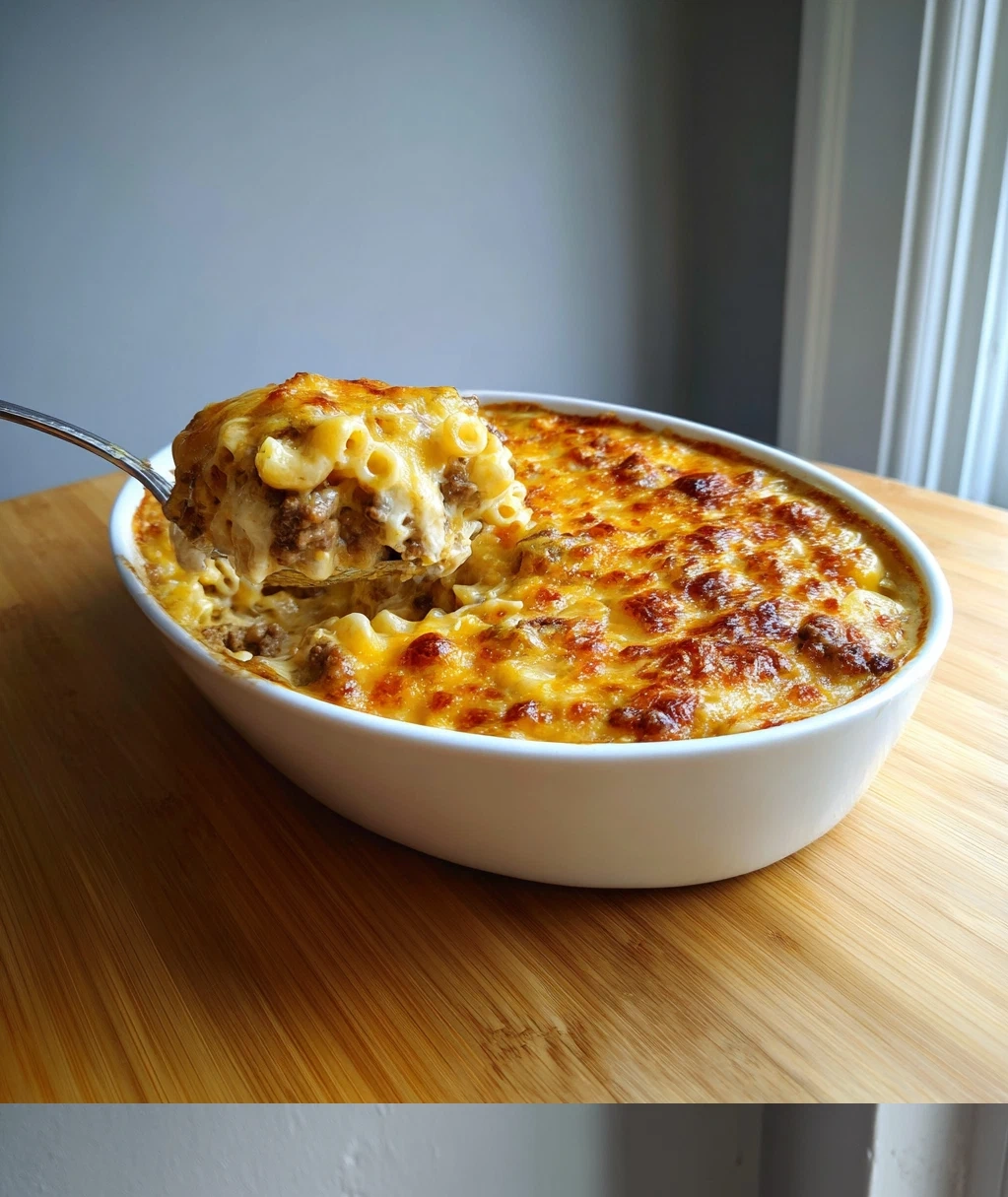 cheesy beef and macaroni casserole