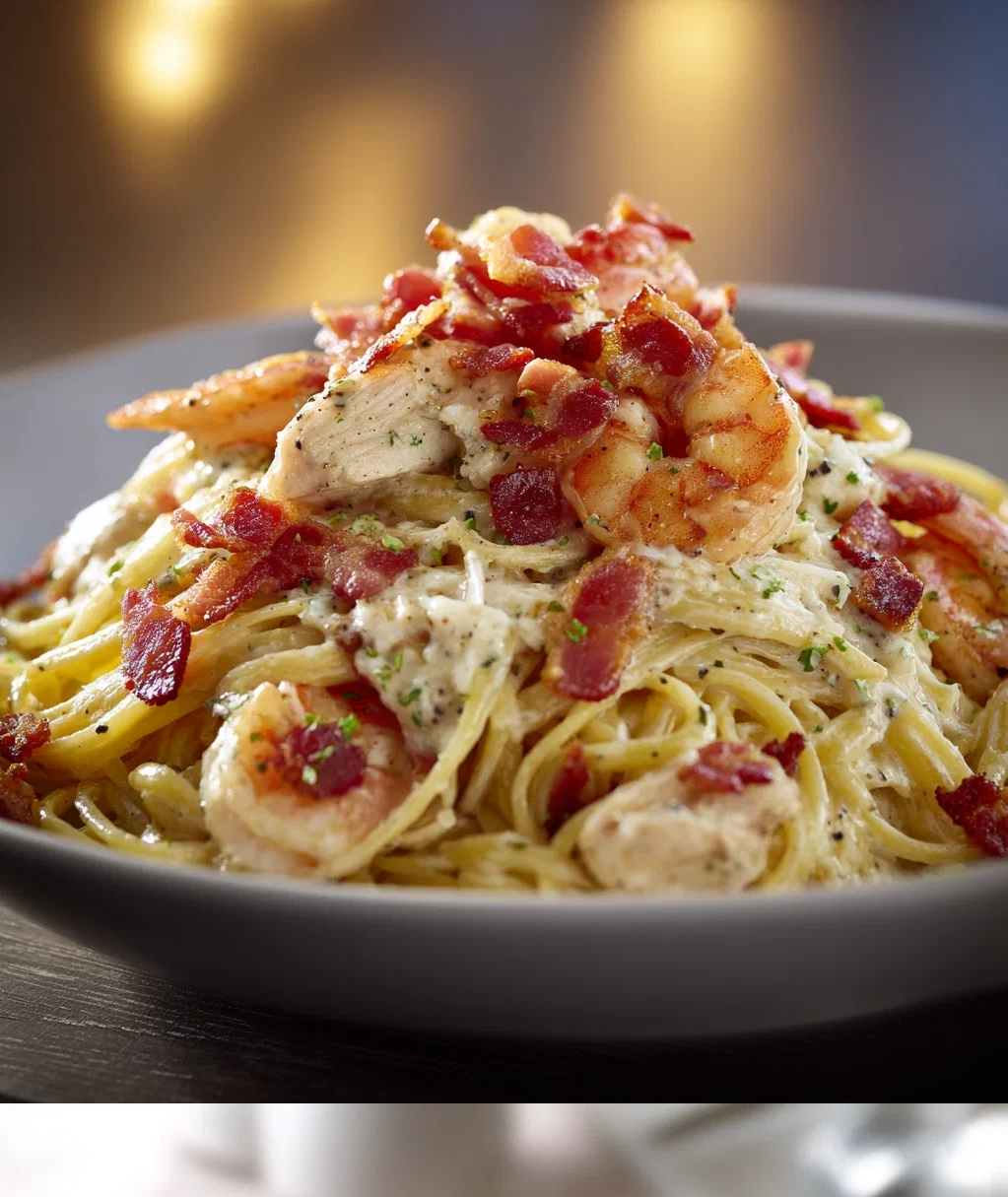 chicken and shrimp carbonara