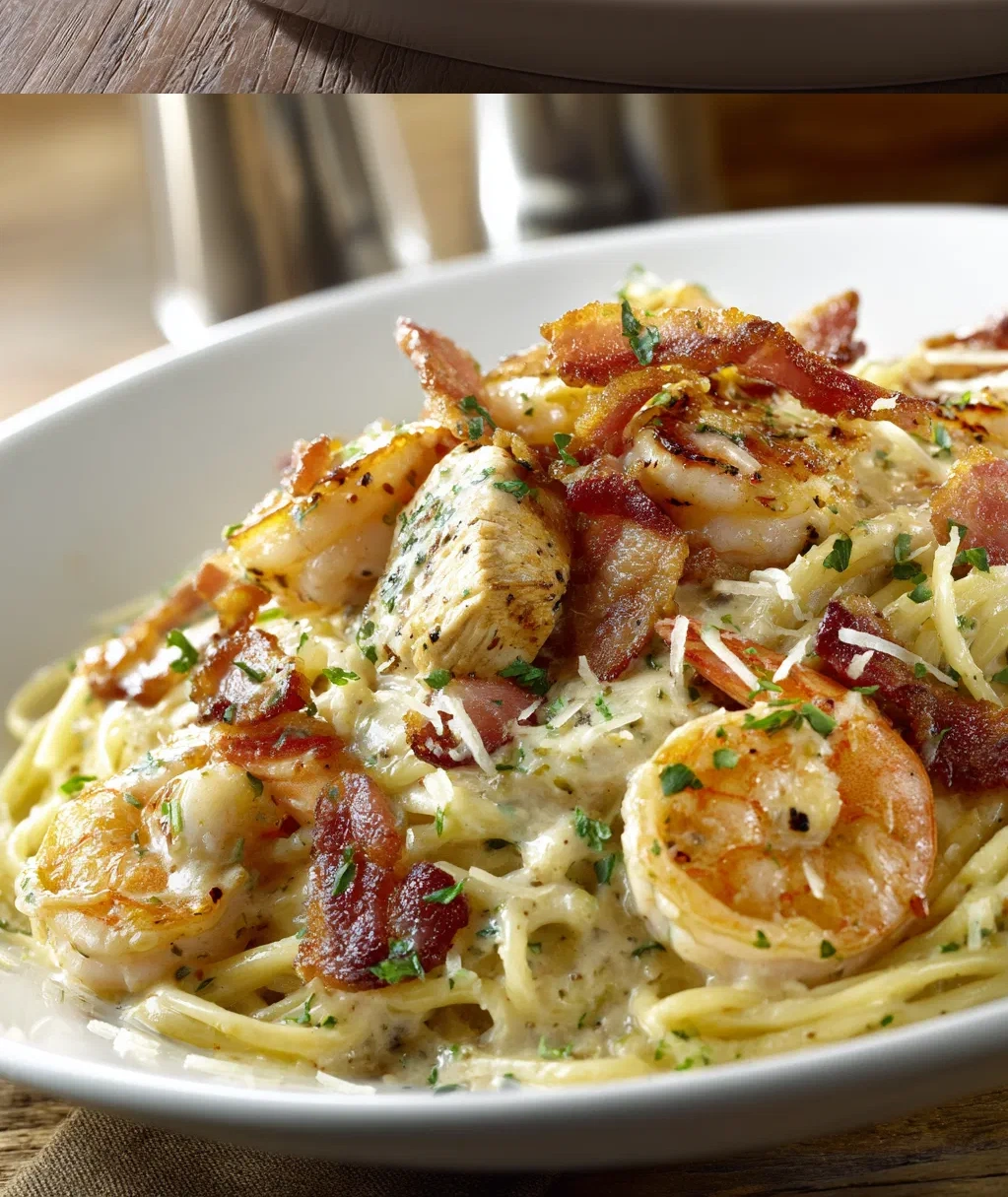 chicken and shrimp carbonara