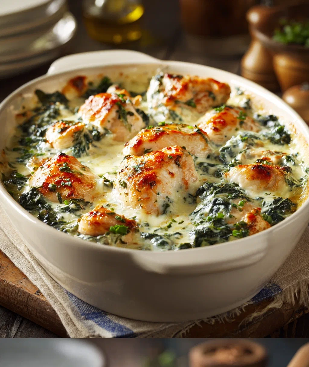 chicken and spinach casserole with cream cheese