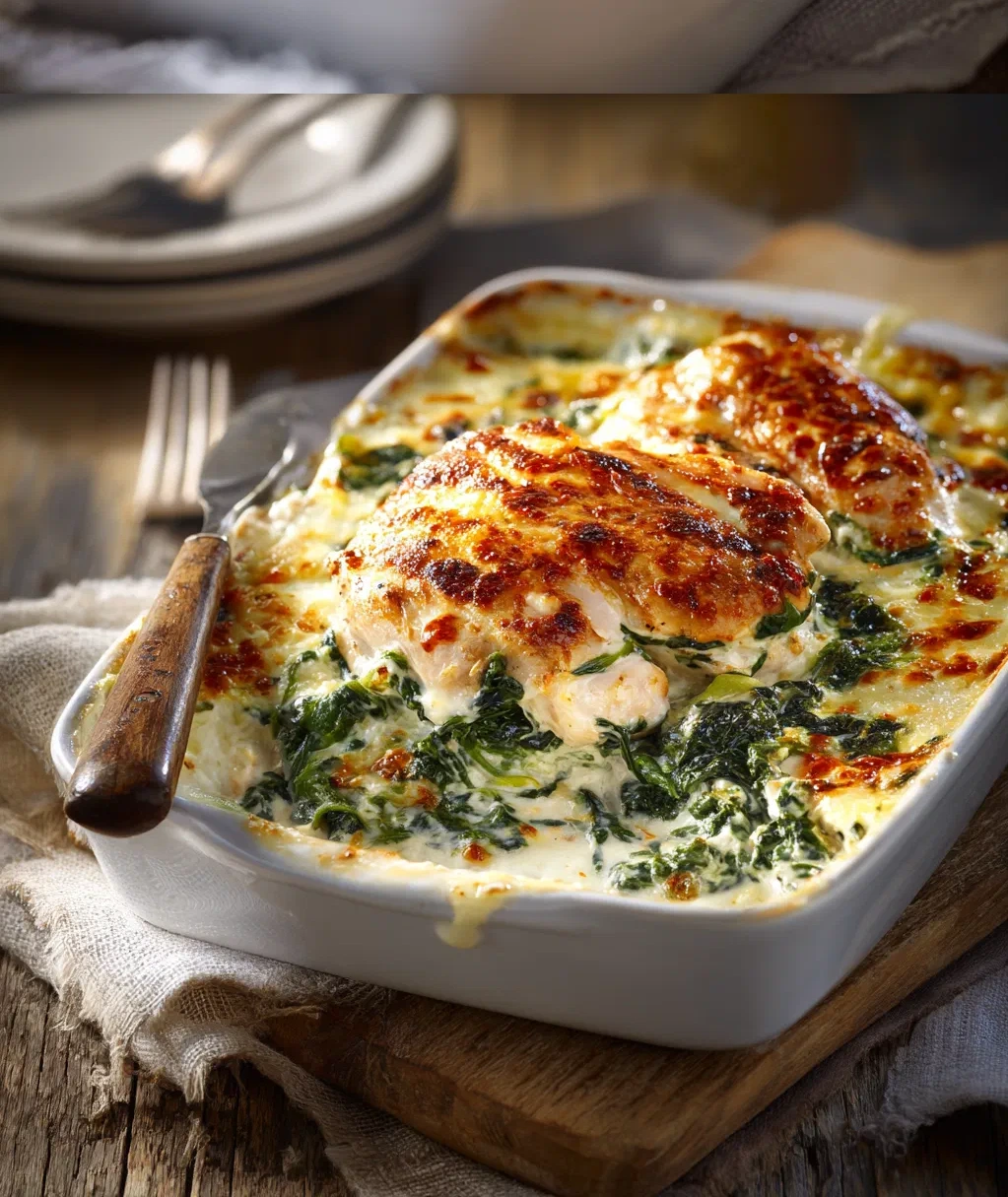 chicken and spinach casserole with cream cheese
