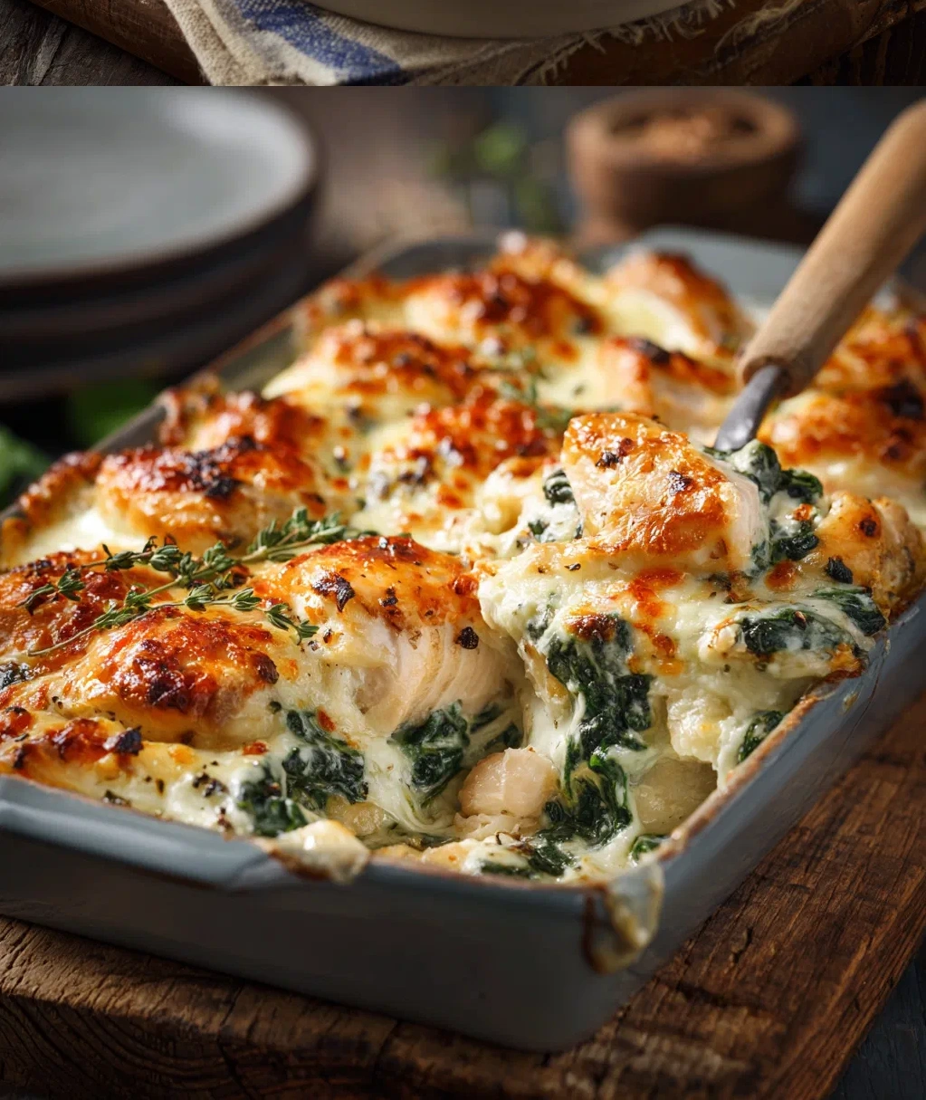 chicken and spinach casserole with cream cheese