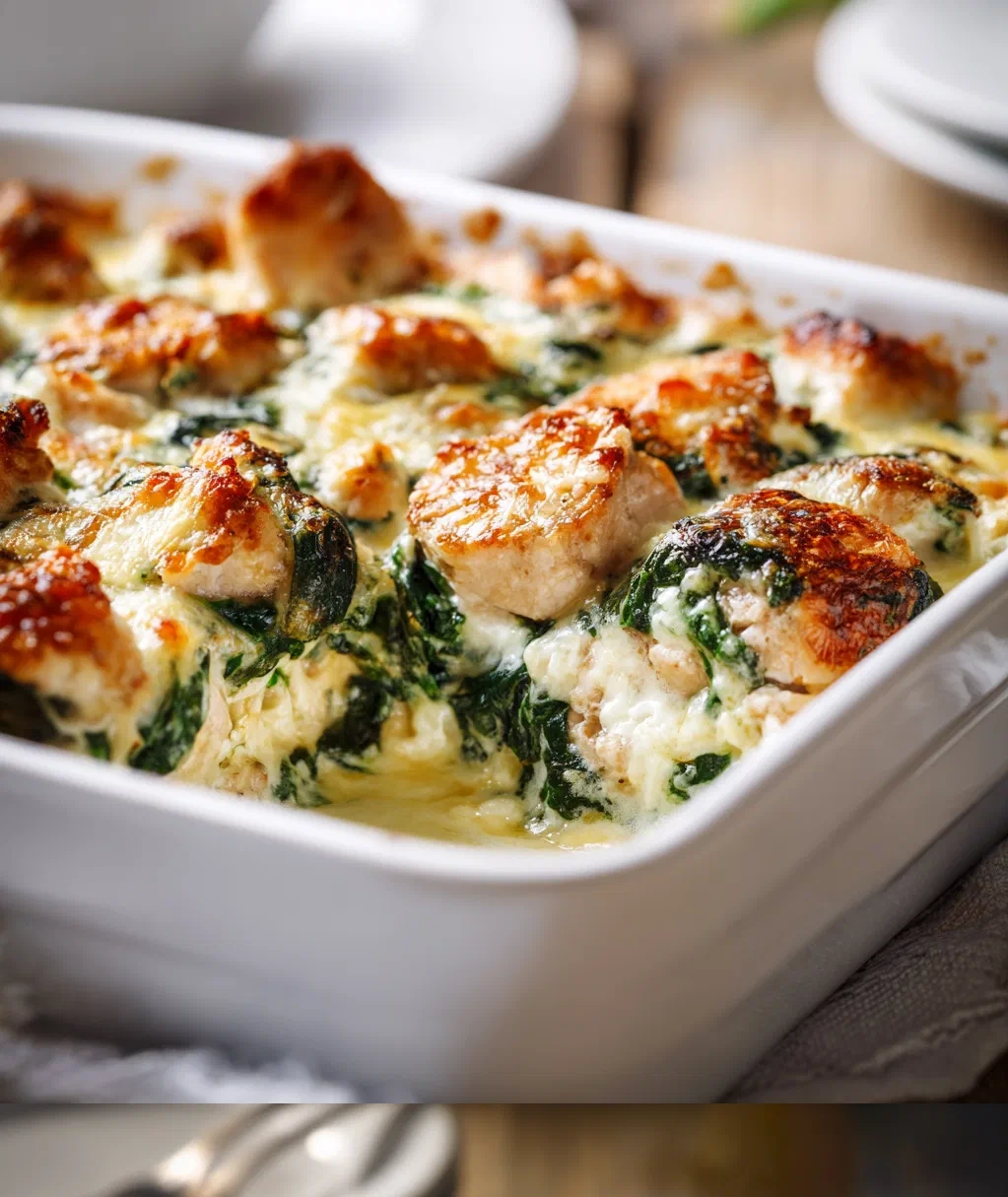 chicken and spinach casserole with cream cheese