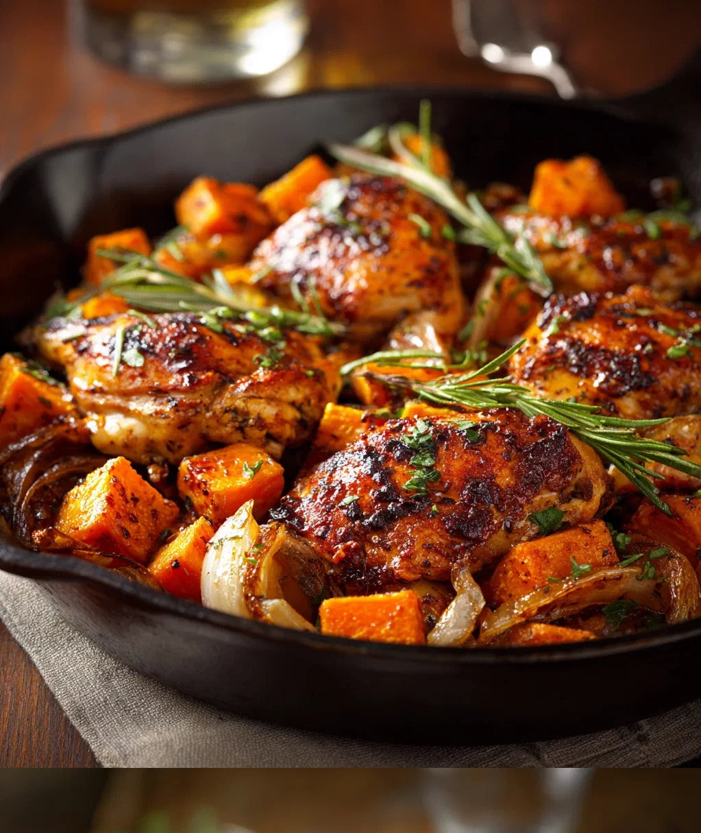 chicken and sweet potato skillet