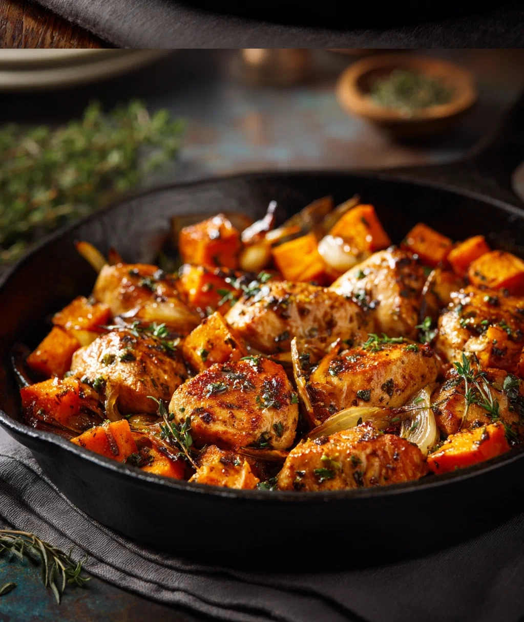 chicken and sweet potato skillet