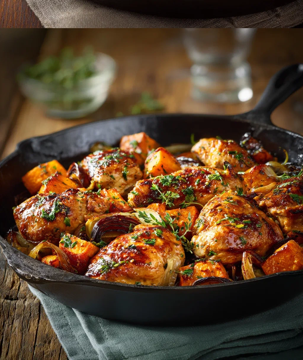 chicken and sweet potato skillet