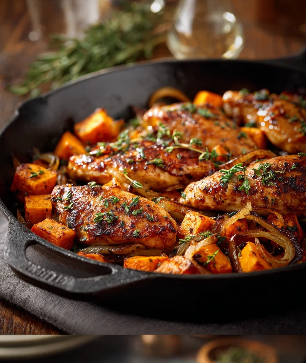chicken and sweet potato skillet