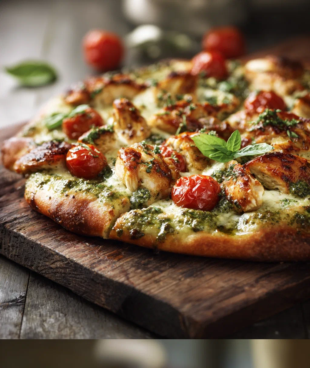 chicken pesto pizza