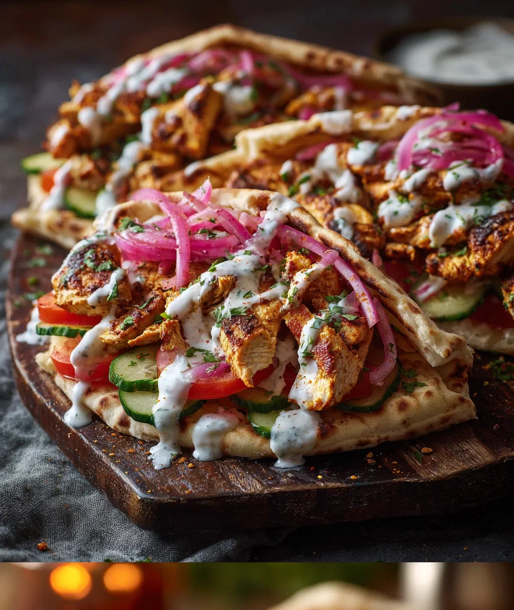 chicken shawarma with yogurt sauce