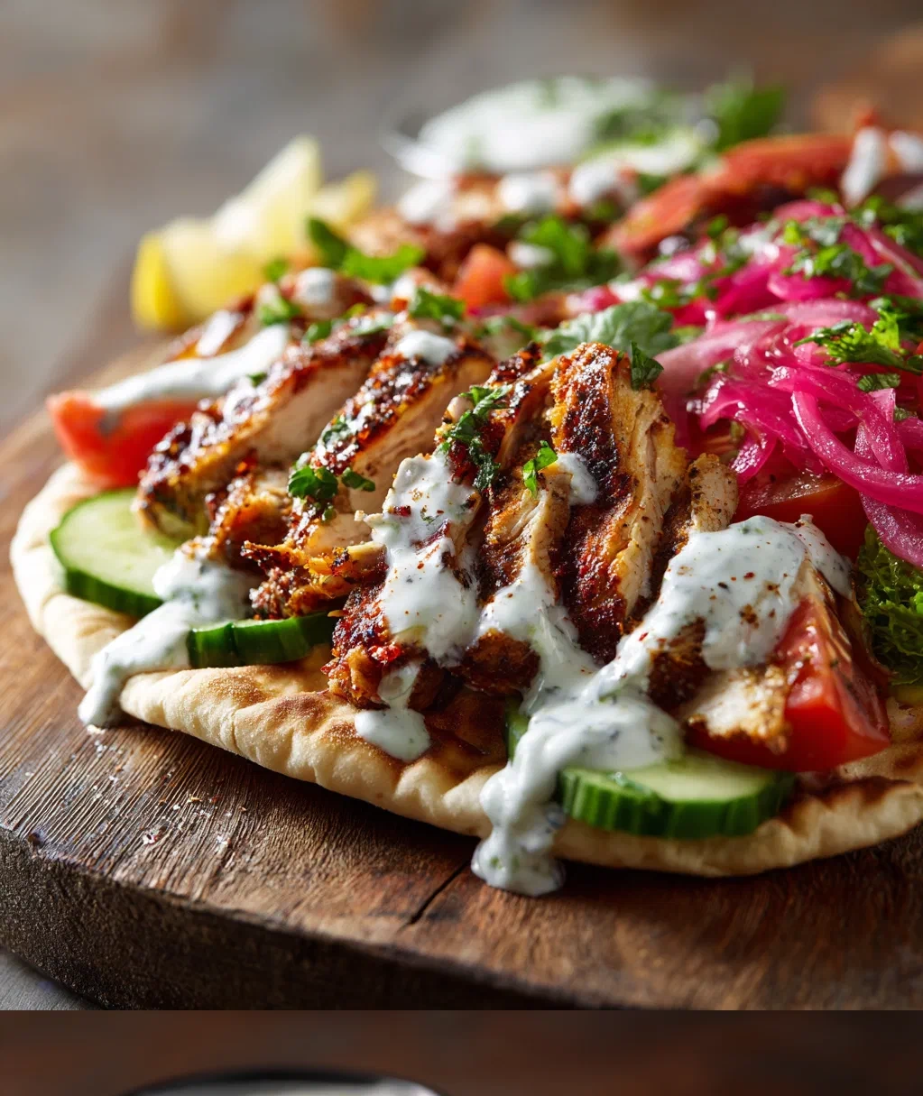 chicken shawarma with yogurt sauce