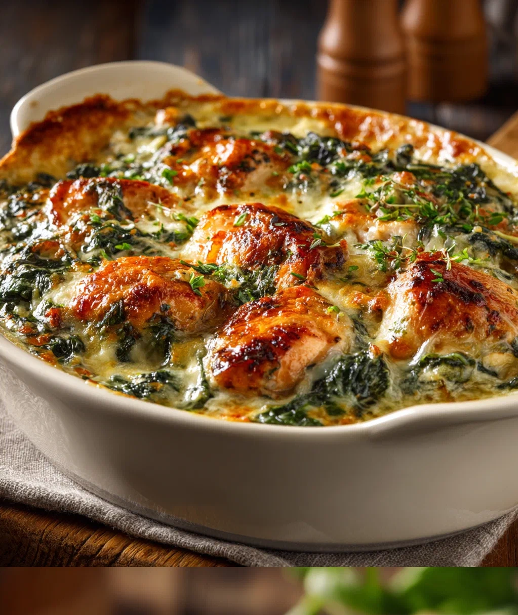 creamy chicken and spinach casserole
