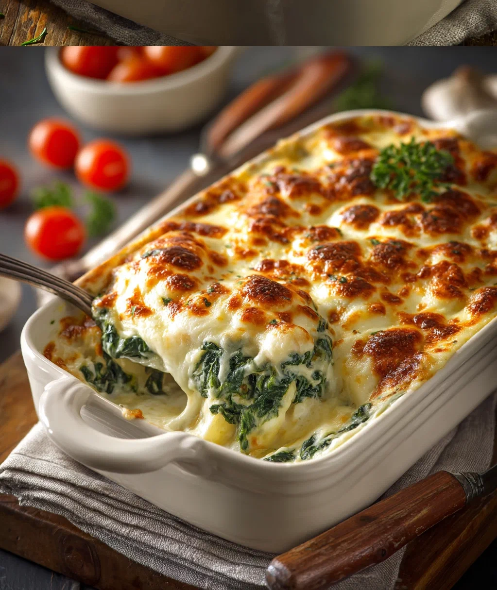 creamy chicken and spinach casserole