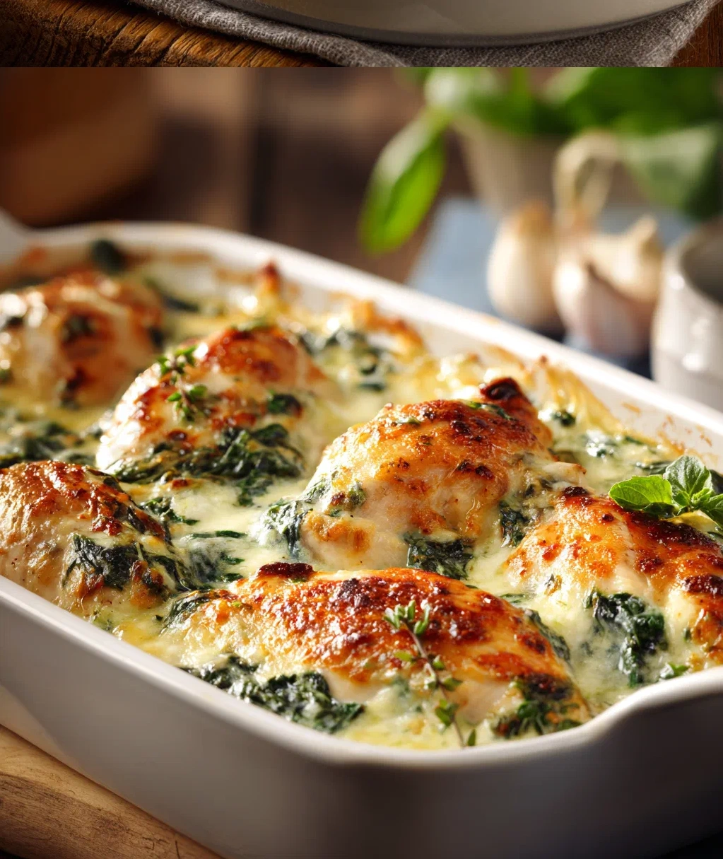 creamy chicken and spinach casserole