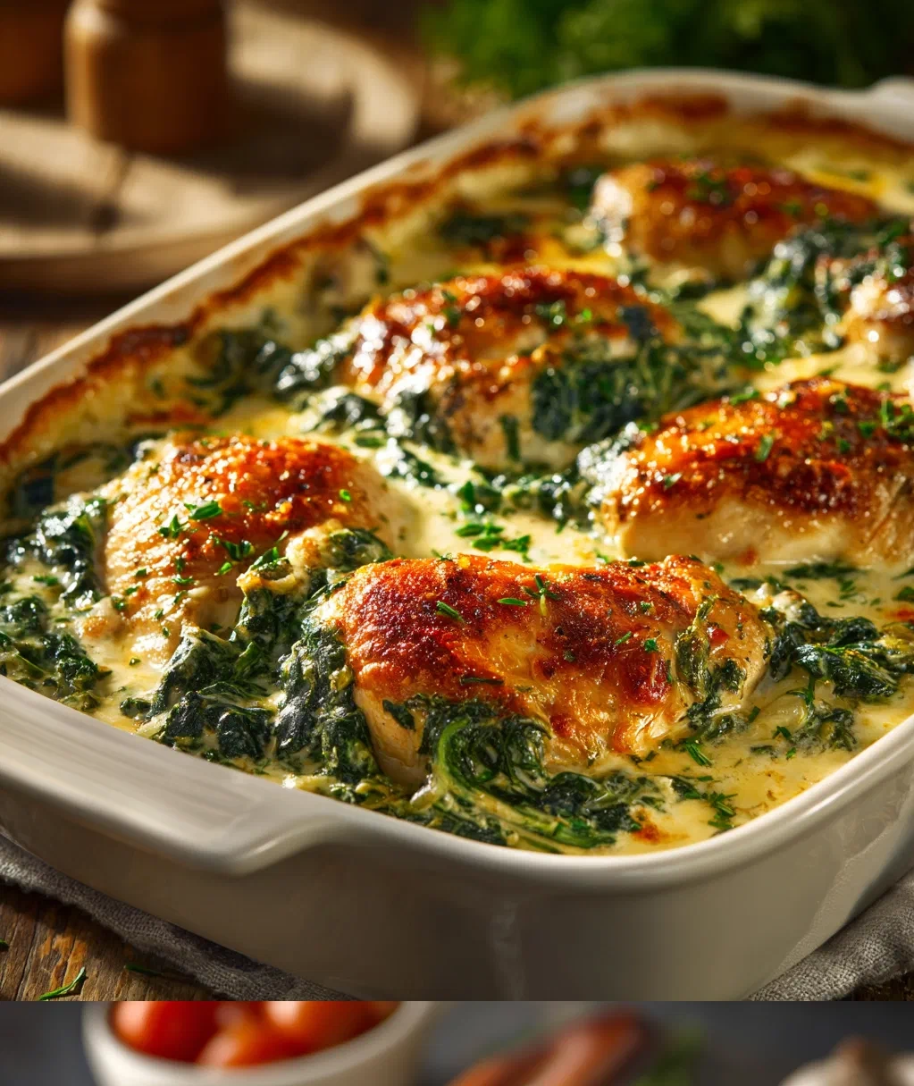 creamy chicken and spinach casserole