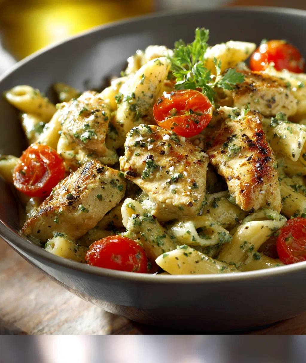 creamy chicken pesto pasta