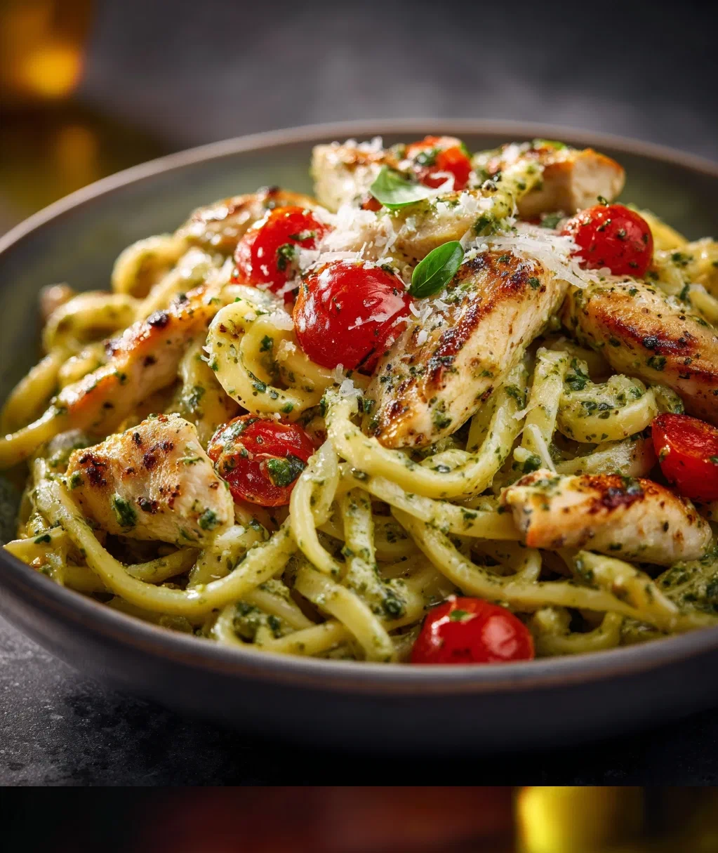 creamy chicken pesto pasta