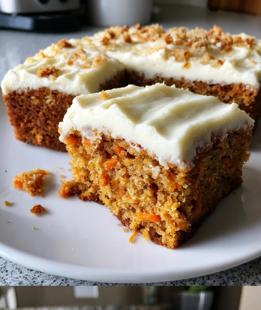 decadent carrot cake bars with cream cheese frosting