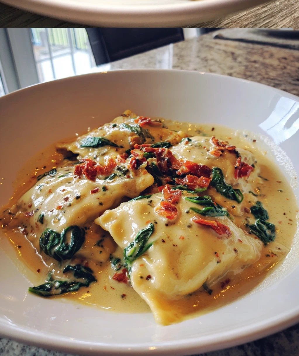 dreamy creamy tuscan ravioli