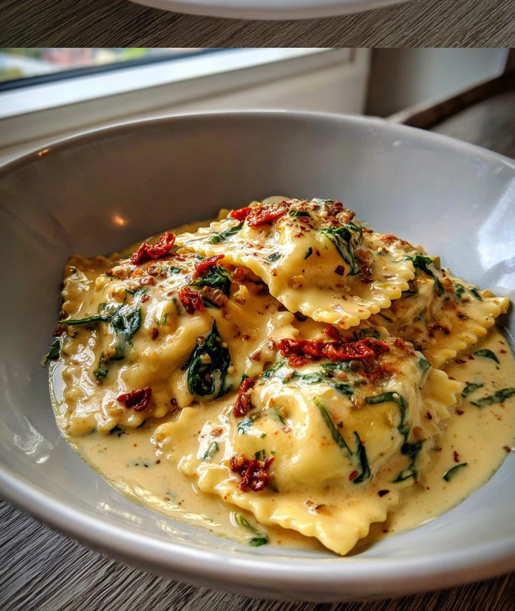 dreamy creamy tuscan ravioli
