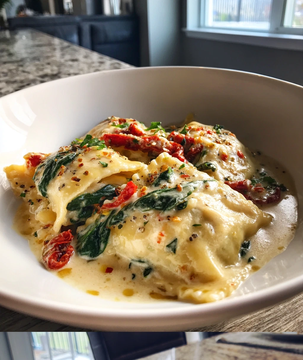 dreamy creamy tuscan ravioli