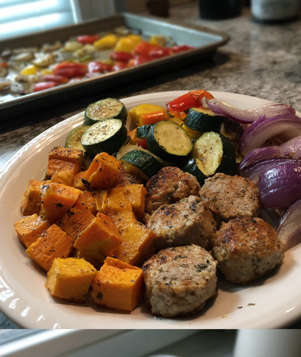 easy chicken sausage and veggies sheet pan