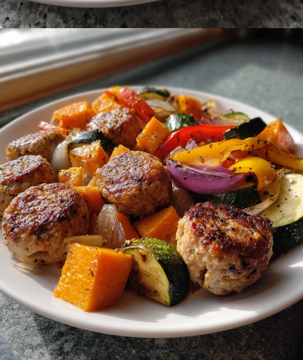 easy chicken sausage and veggies sheet pan