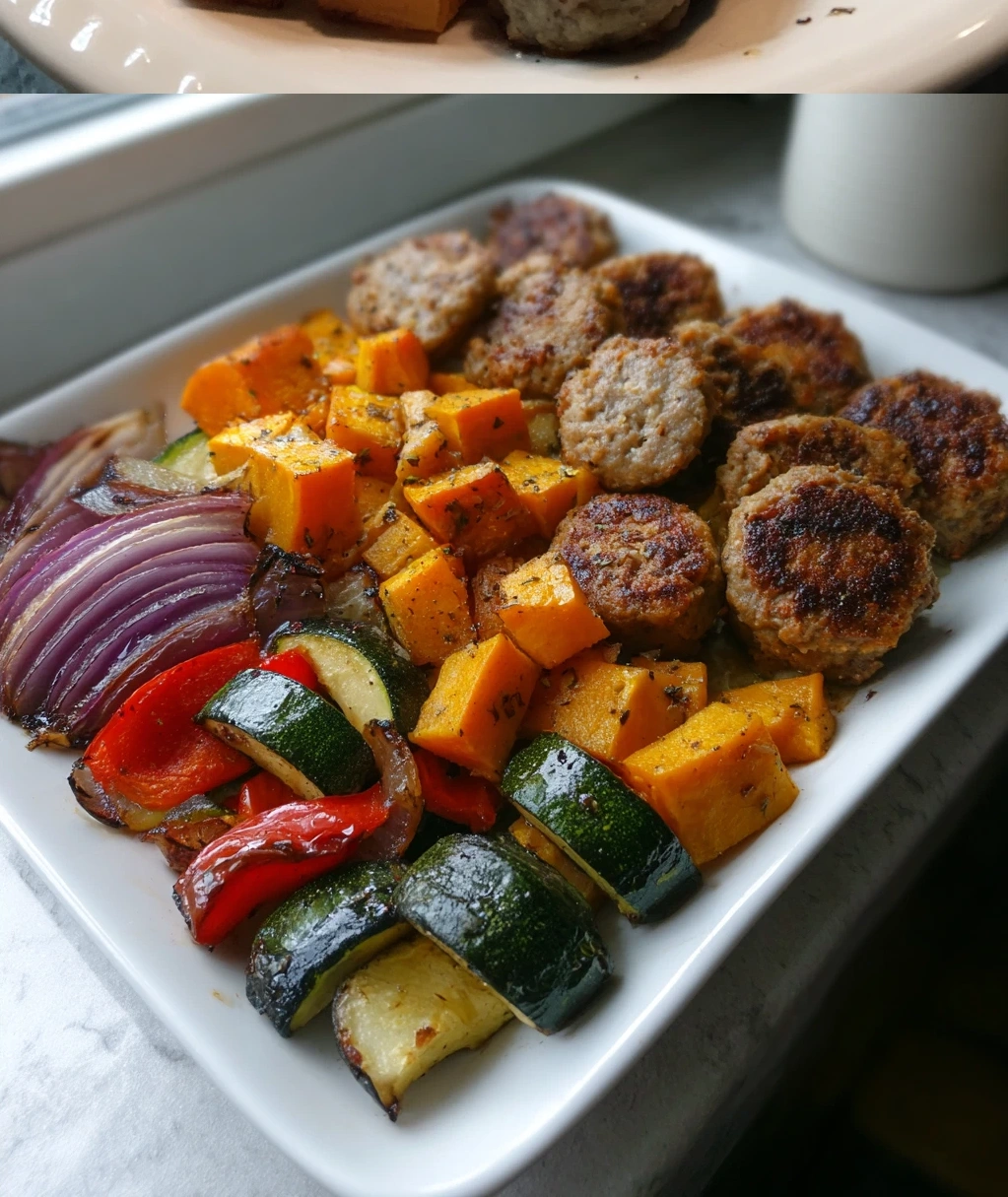 easy chicken sausage and veggies sheet pan