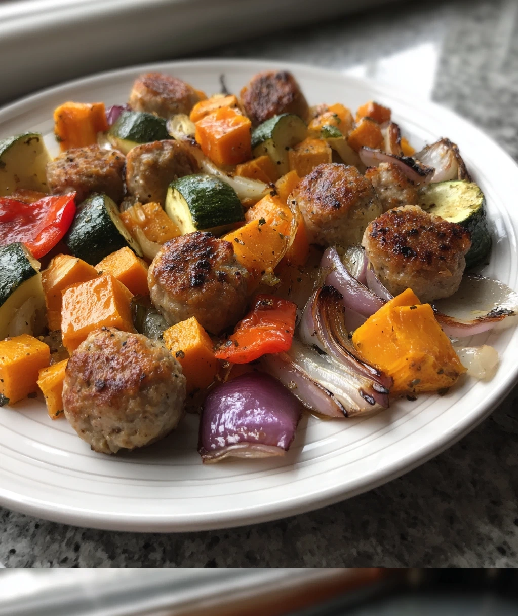 easy chicken sausage and veggies sheet pan
