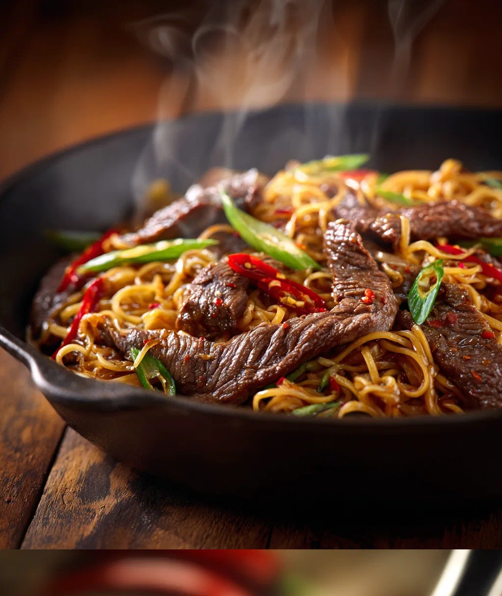 garlic butter steak lightning noodles