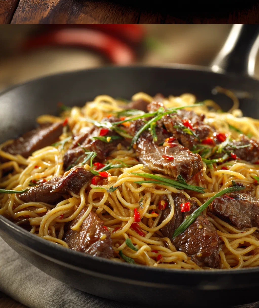 garlic butter steak lightning noodles
