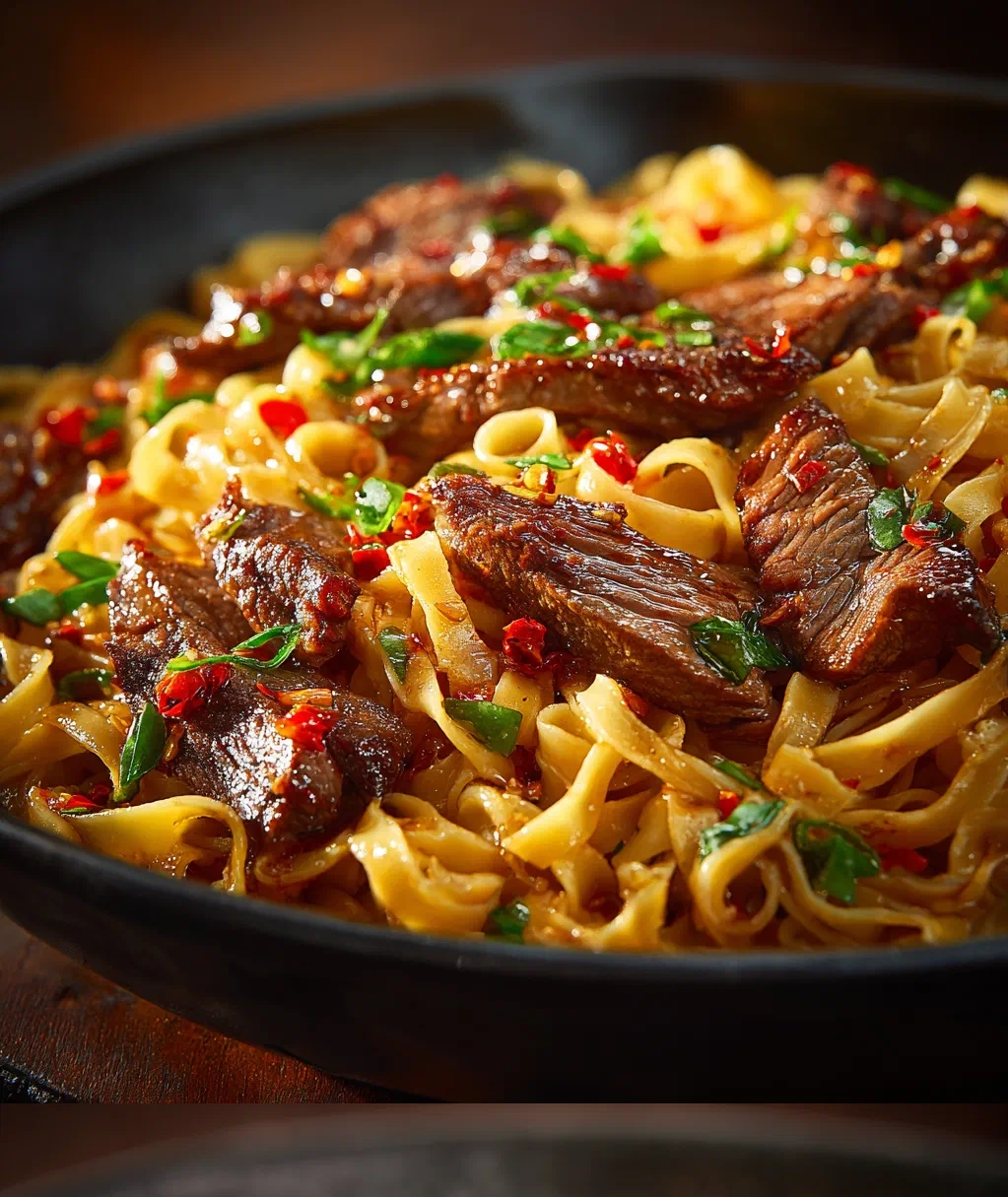 garlic butter steak lightning noodles