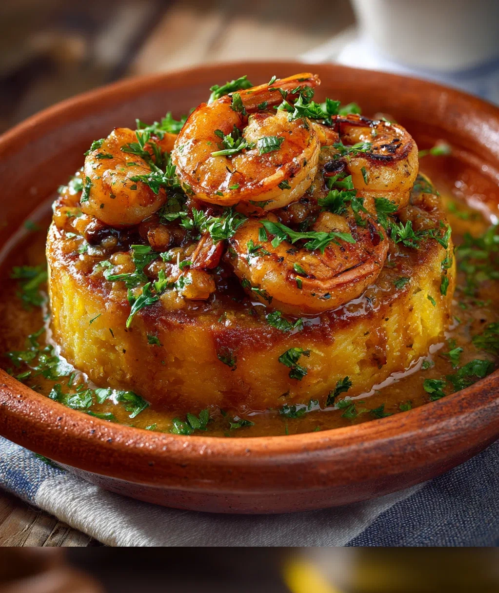 garlic shrimp mofongo