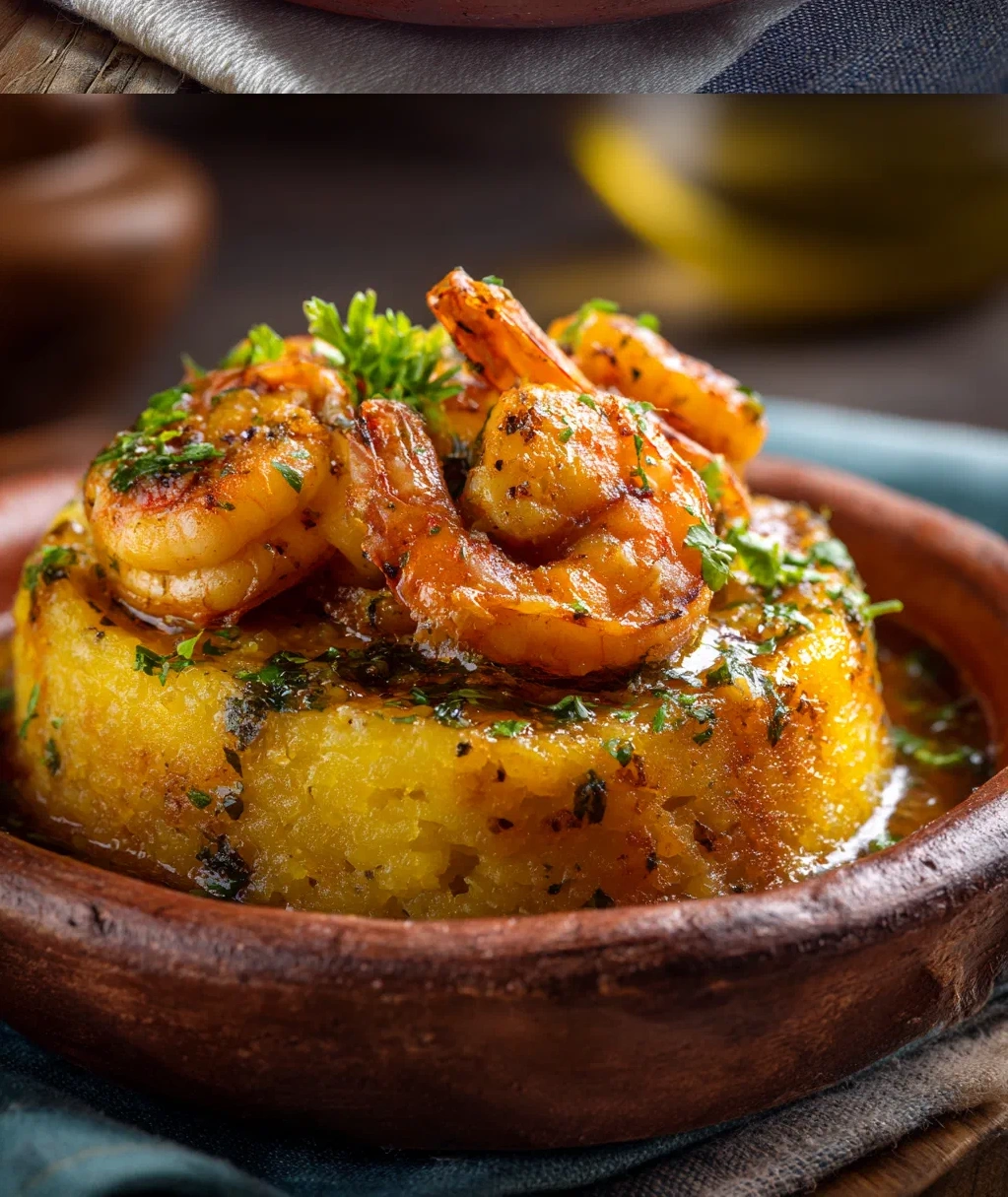garlic shrimp mofongo