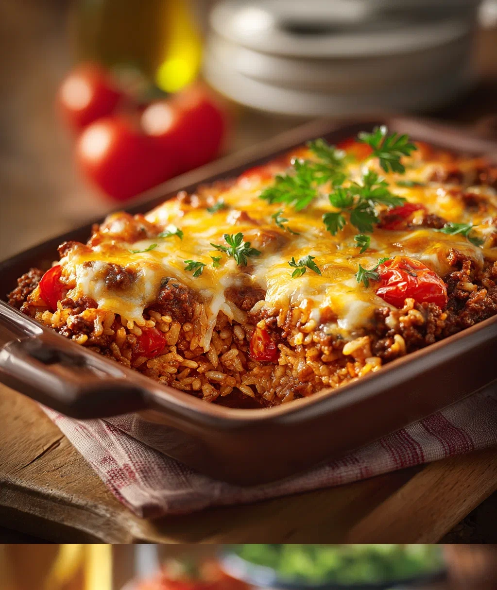 ground beef and rice casserole