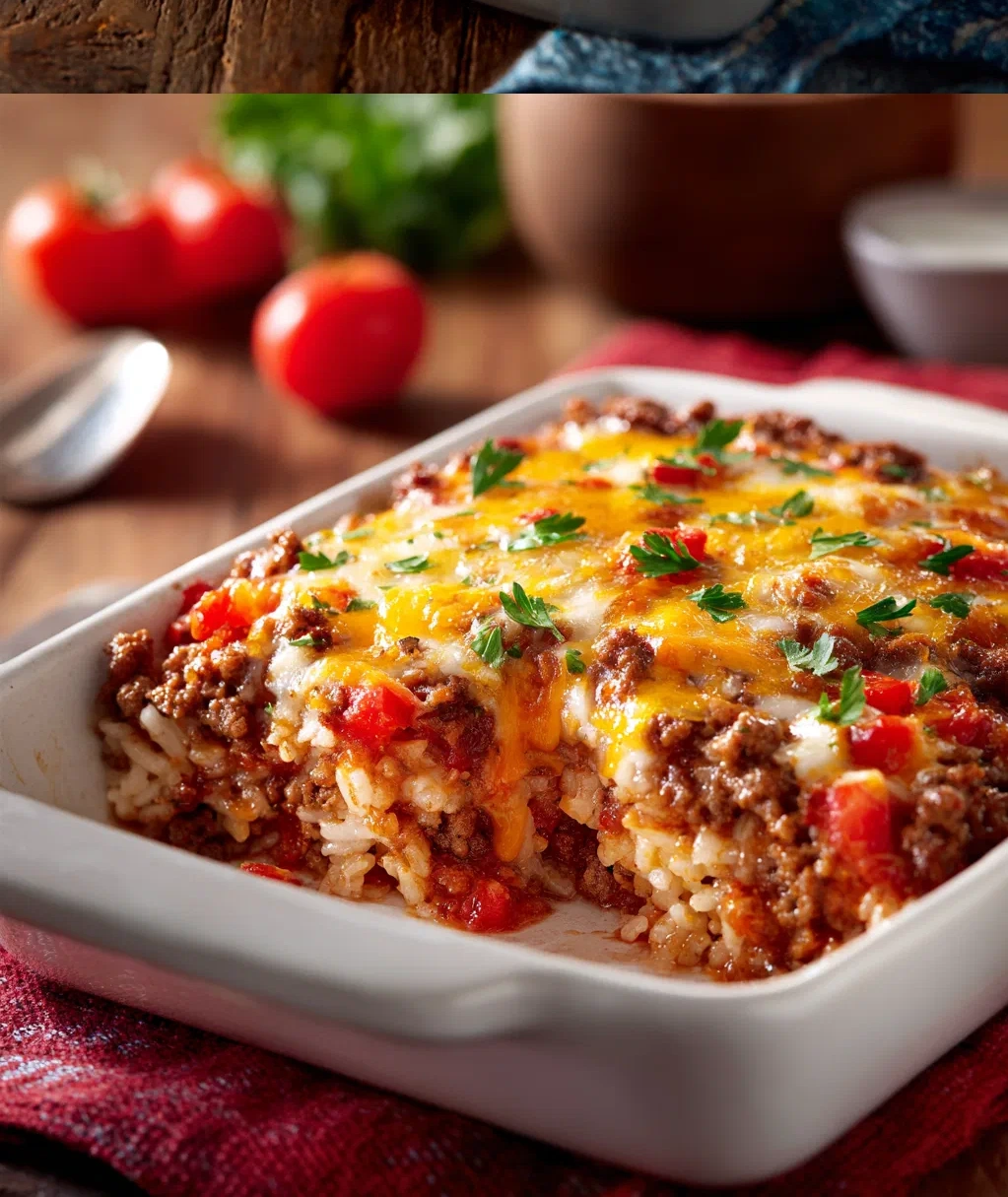 ground beef and rice casserole