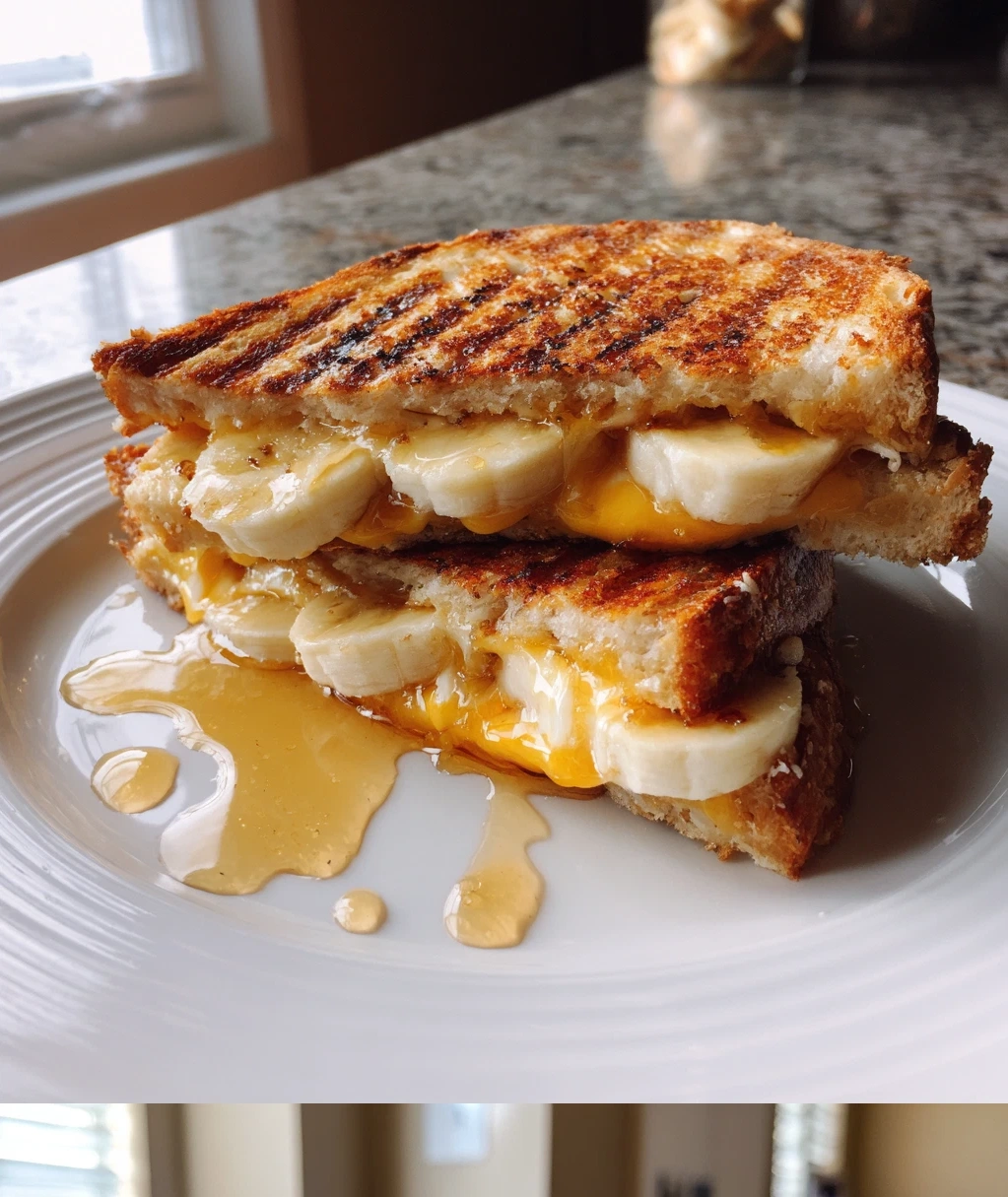 honey banana grilled cheese sandwich