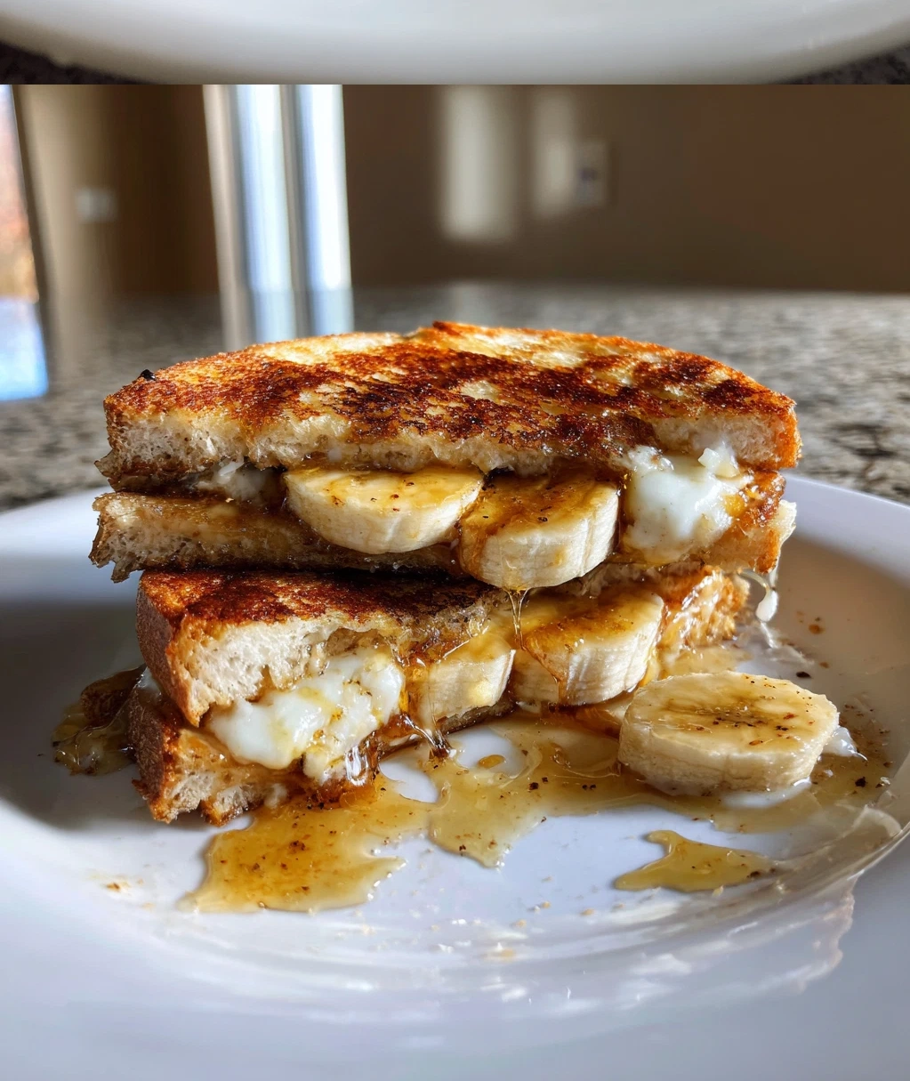 honey banana grilled cheese sandwich