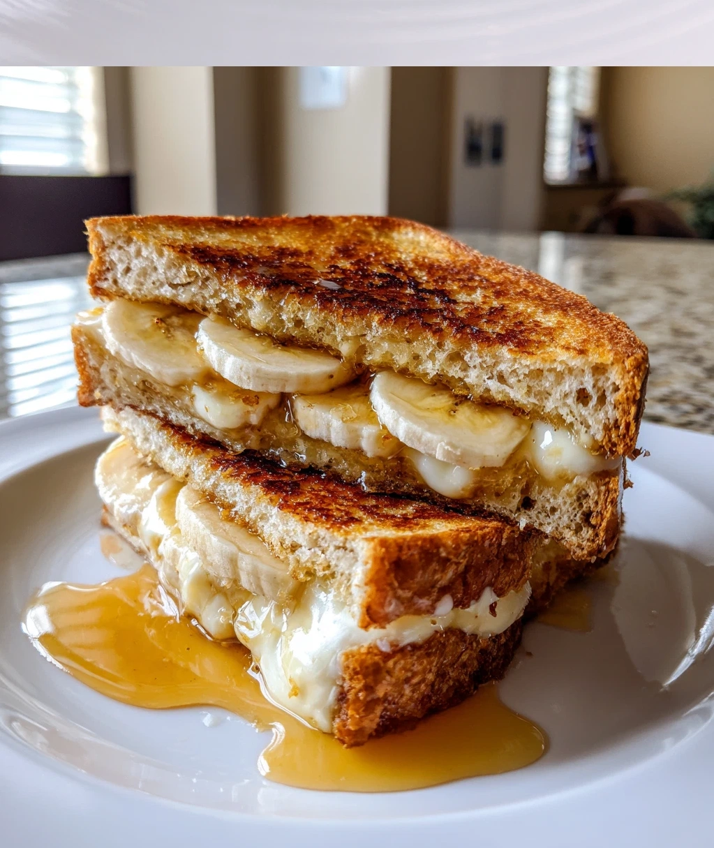 honey banana grilled cheese sandwich