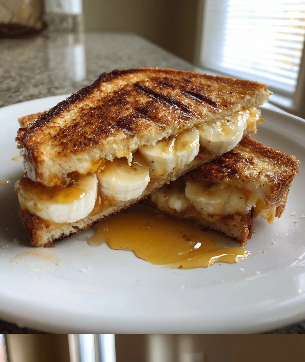 honey banana grilled cheese sandwich