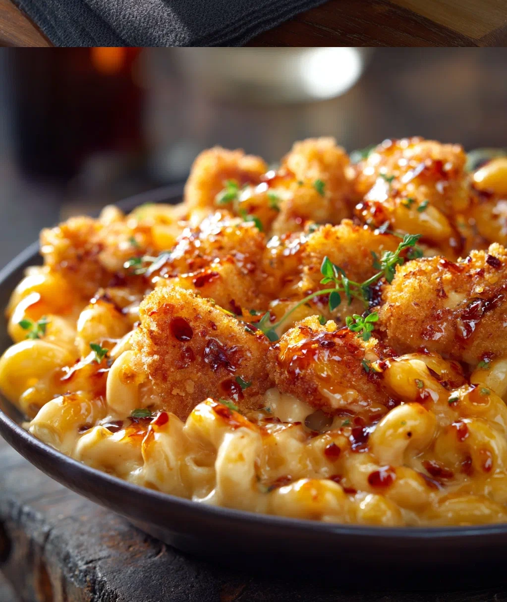 honey pepper chicken mac cheese