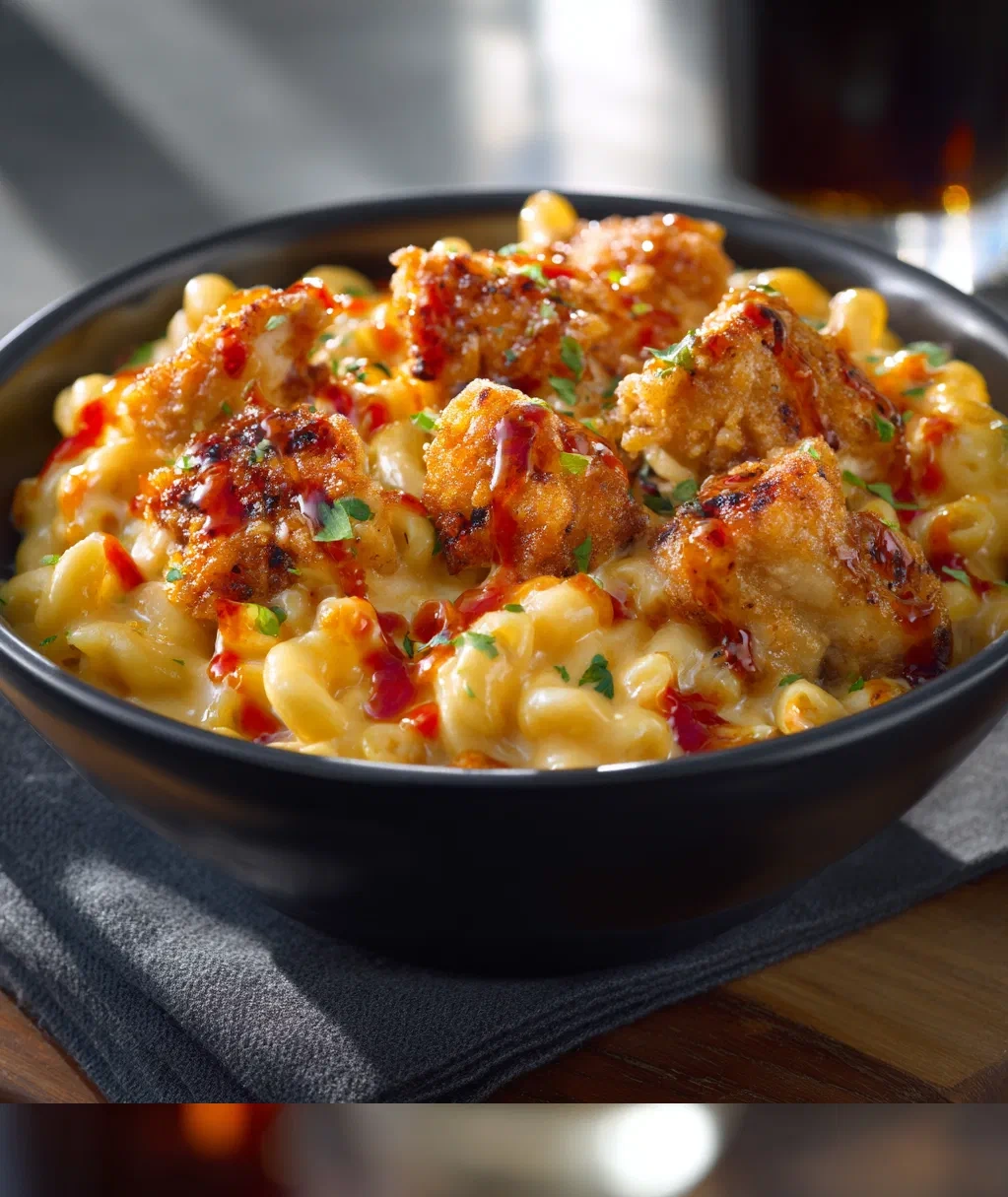 honey pepper chicken mac cheese