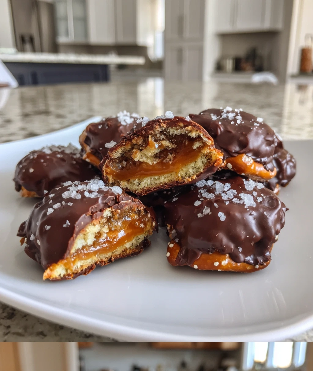 no bake salted caramel pretzel bites
