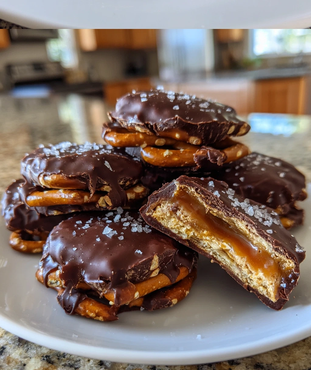 no bake salted caramel pretzel bites