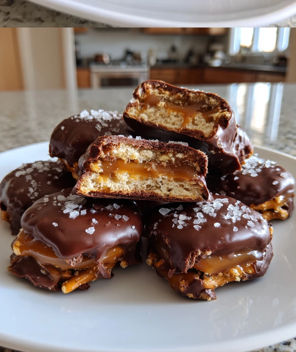 no bake salted caramel pretzel bites