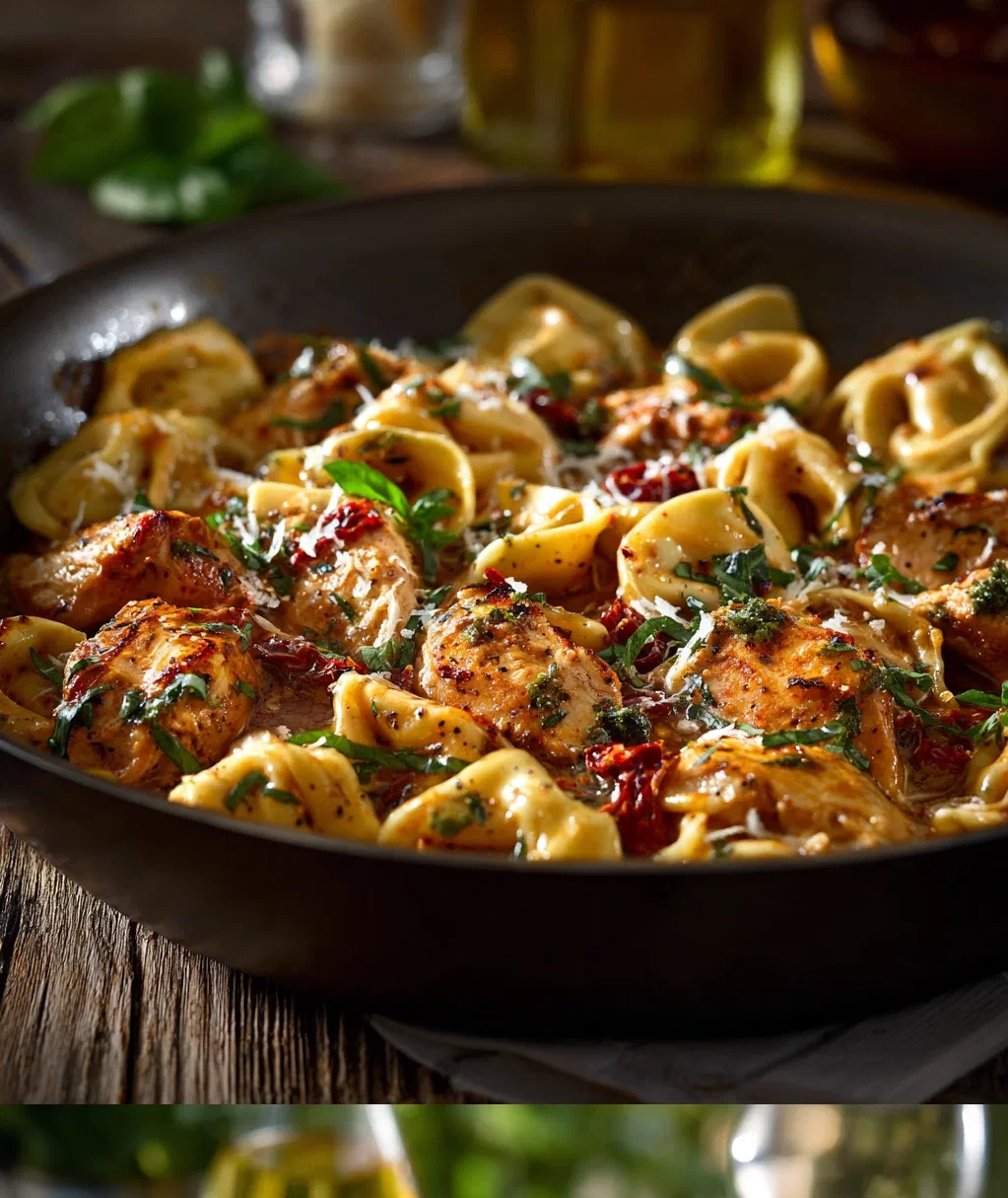 one pot spicy garlic butter chicken tortellini 2