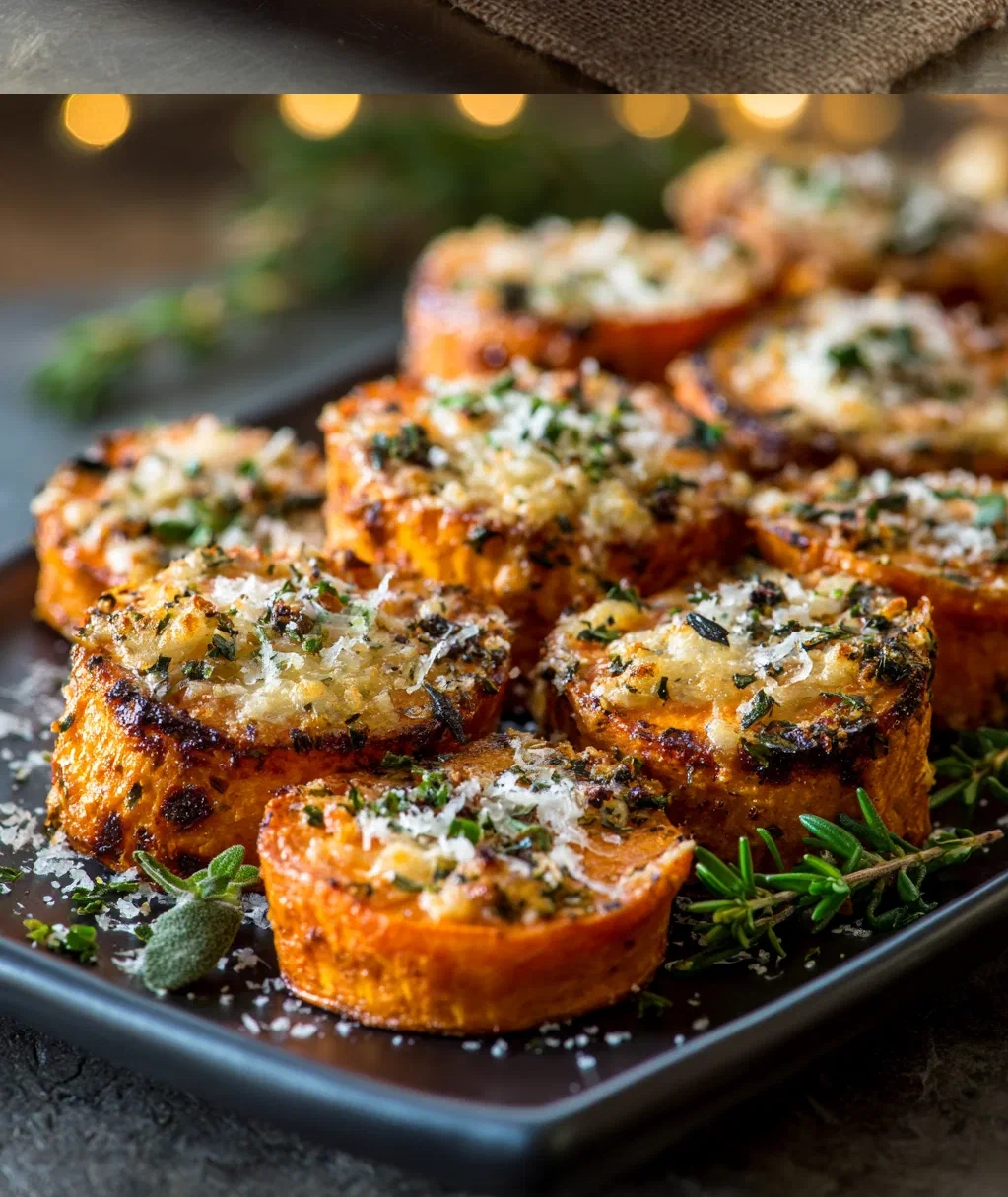parmesan herb sweet potato medallions