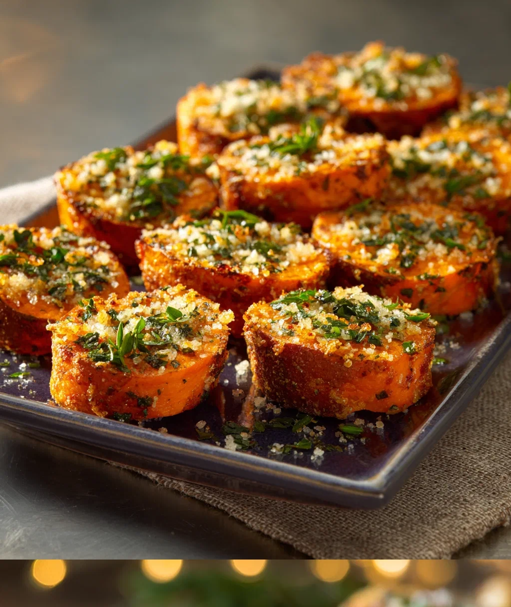 parmesan herb sweet potato medallions